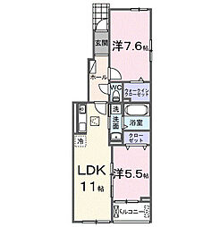 フランシーズコート行田 2LDKの間取図画像
