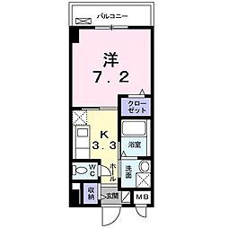 リバーコート浅香 1Kの間取図画像