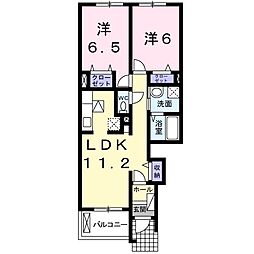サンリットヴィラ 2LDKの間取図画像
