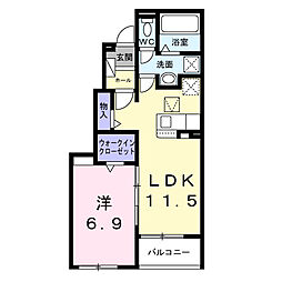 ノール・ボヌール 1LDKの間取図画像