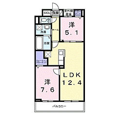 ローズ スクエア 2LDKの間取図画像