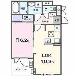 ラフィナート ナガタ 1LDKの間取図画像