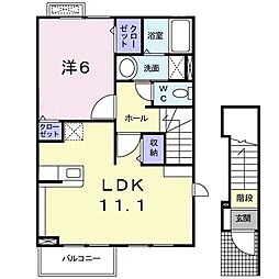 エミタスグレイス 1LDKの間取図画像