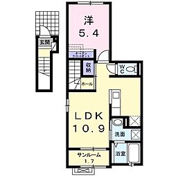 ルシェルブルー 1LDKの間取図画像