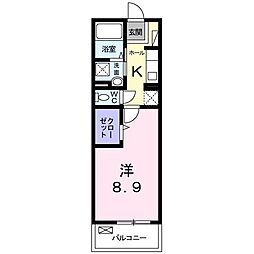 ポートサイドベル 1Kの間取図画像