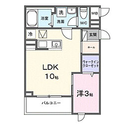 ヒカルサ熊谷ウエスト 1LDKの間取図画像