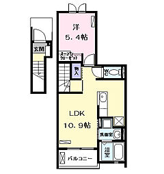 YKPLACE 1LDKの間取図画像