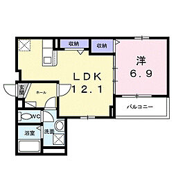 ヒカルサ泉大津条南町 1LDKの間取図画像