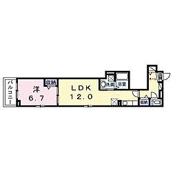 ヒカルサ泉大津条南町 1LDKの間取図画像
