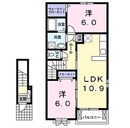 シャインズウィンド1 2LDKの間取図画像