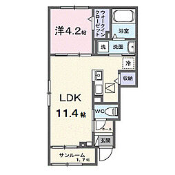 吉津町アパート(028745401) 1LDKの間取図画像