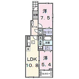 仮称 シエル白岡 I 2LDKの間取図画像