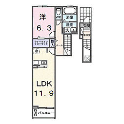 仮称 シエル白岡 I 1LDKの間取図画像