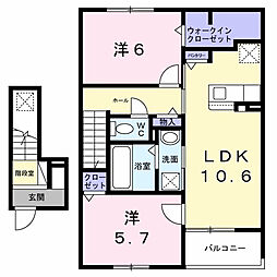 ボンズコート 2LDKの間取図画像