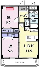 カーサダ・ヴィンチ 2LDKの間取図画像