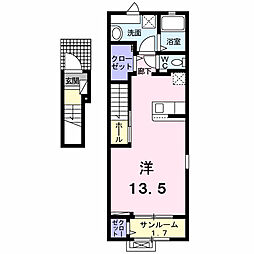 ファースト サンライズII ワンルームの間取図画像