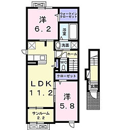 オリーブ.N 2LDKの間取図画像