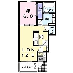 サウスルーチェ1 1LDKの間取図画像