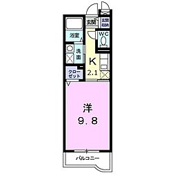 シャン・ド・ポワール 1Kの間取図画像