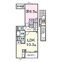 グレイス II B 1LDKの間取図画像