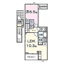 グレイス II B 1LDKの間取図画像