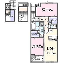 グレイス II A 2LDKの間取図画像