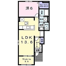 フレアルーチェ吉野ヶ里2 1LDKの間取図画像