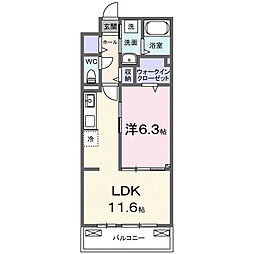 アスクラス 1LDKの間取図画像