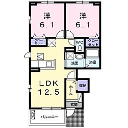 グランドウール3 2LDKの間取図画像