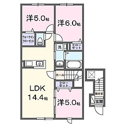クレストール リヴェール 3LDKの間取図画像