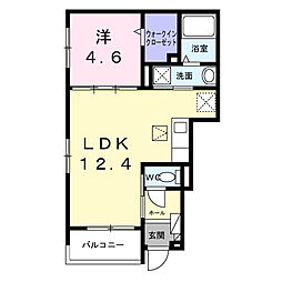 フラン カーサ 1LDKの間取図画像