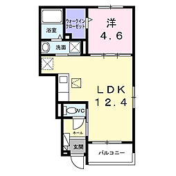 フラン カーサ 1LDKの間取図画像
