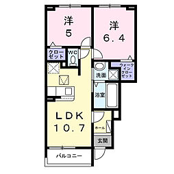 ビビ 2LDKの間取図画像