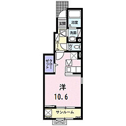 ルヴェ ソン ヴェール ワンルームの間取図画像