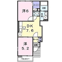クレメント 2DKの間取図画像