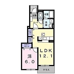 ルーチェ・ラルゴB 1LDKの間取図画像