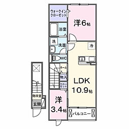 リバティードリームハルI 2LDKの間取図画像