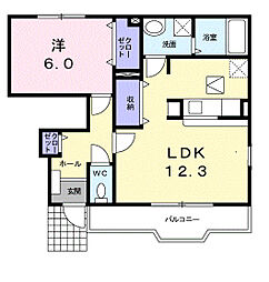 パラシオ 1LDKの間取図画像