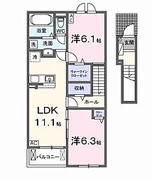 サーナ・M I 2LDKの間取図画像