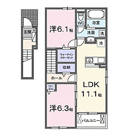 メゾン・ド・コモレビI 2LDKの間取図画像