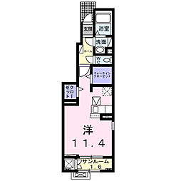 ジェイド テラス ワンルームの間取図画像