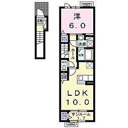 ジェイド テラス 1LDKの間取図画像