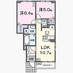 リトルウッズII 2LDKの間取図画像