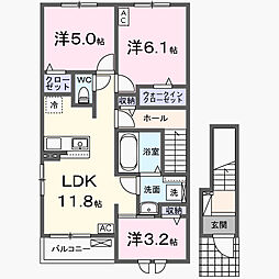 リトルウッズI 3LDKの間取図画像