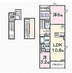 ヒカルサ川越南古谷ウェスト 2LDKの間取図画像