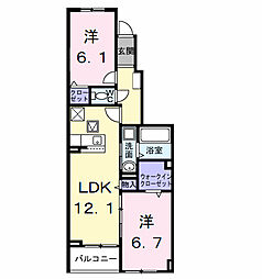 パナグリーンにわ 2LDKの間取図画像