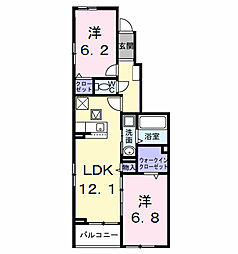 パナグリーンにわ 2LDKの間取図画像