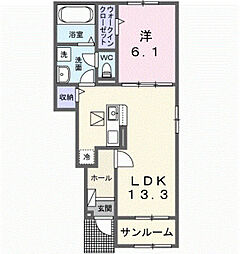 セレーノ・デル・ソーレII 1LDKの間取図画像