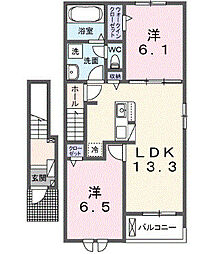 セレーノ・デル・ソーレII 2LDKの間取図画像