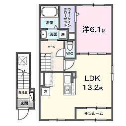 高台5丁目アパート(028709001) 1LDKの間取図画像